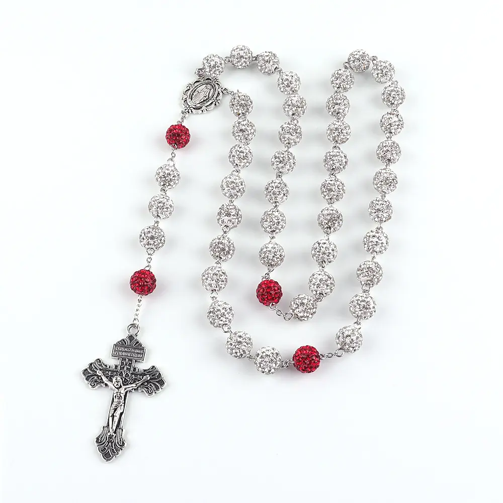 Women's Six Layer Rosary Necklace High Quality Polymer Clay Cross Border AB Rhinestones Jewelry