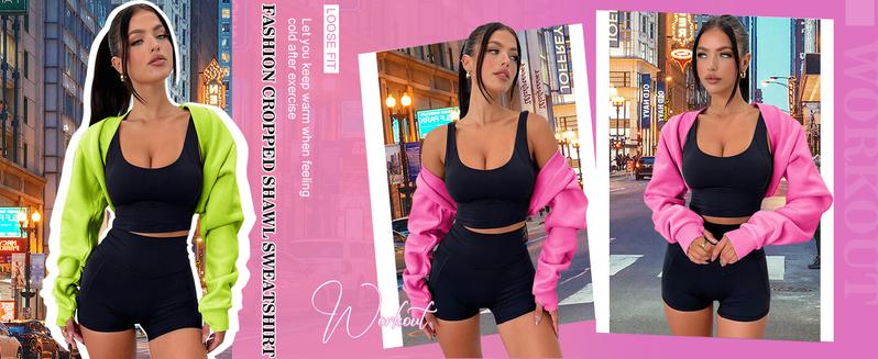 Women's Bolero Shrug Long Sleeve Cropped Sweatshirt with Thumb Hole Workout Shrugs Open Front Y2K Tops 2025