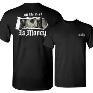 🤑💰Men's Benjamin Franklin Dollar Bill Pattern Fitted T-Shirt, Casual Short Sleeve Round Neck, Soft Breathable Fabric, Perfect for Parties and Money-Themed Events