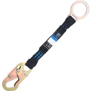 18 Inch D Ring Extender with Galvanized Steel Self Locking Snap Hook and O Ring,Heavy Duty Fall Protection Safety Harness Extension Lanyard,For Construction & Roofing, OSHA/ANSI Compliant