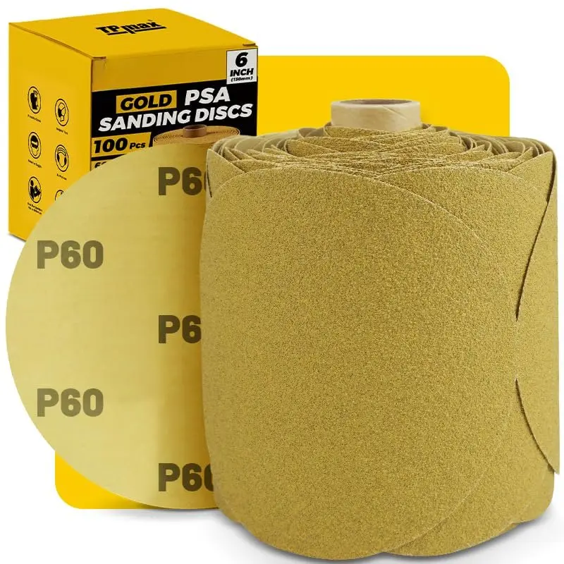 100 count 6 Inch PSA Sanding Discs 60 Grit Self-Adhesive Sandpaper