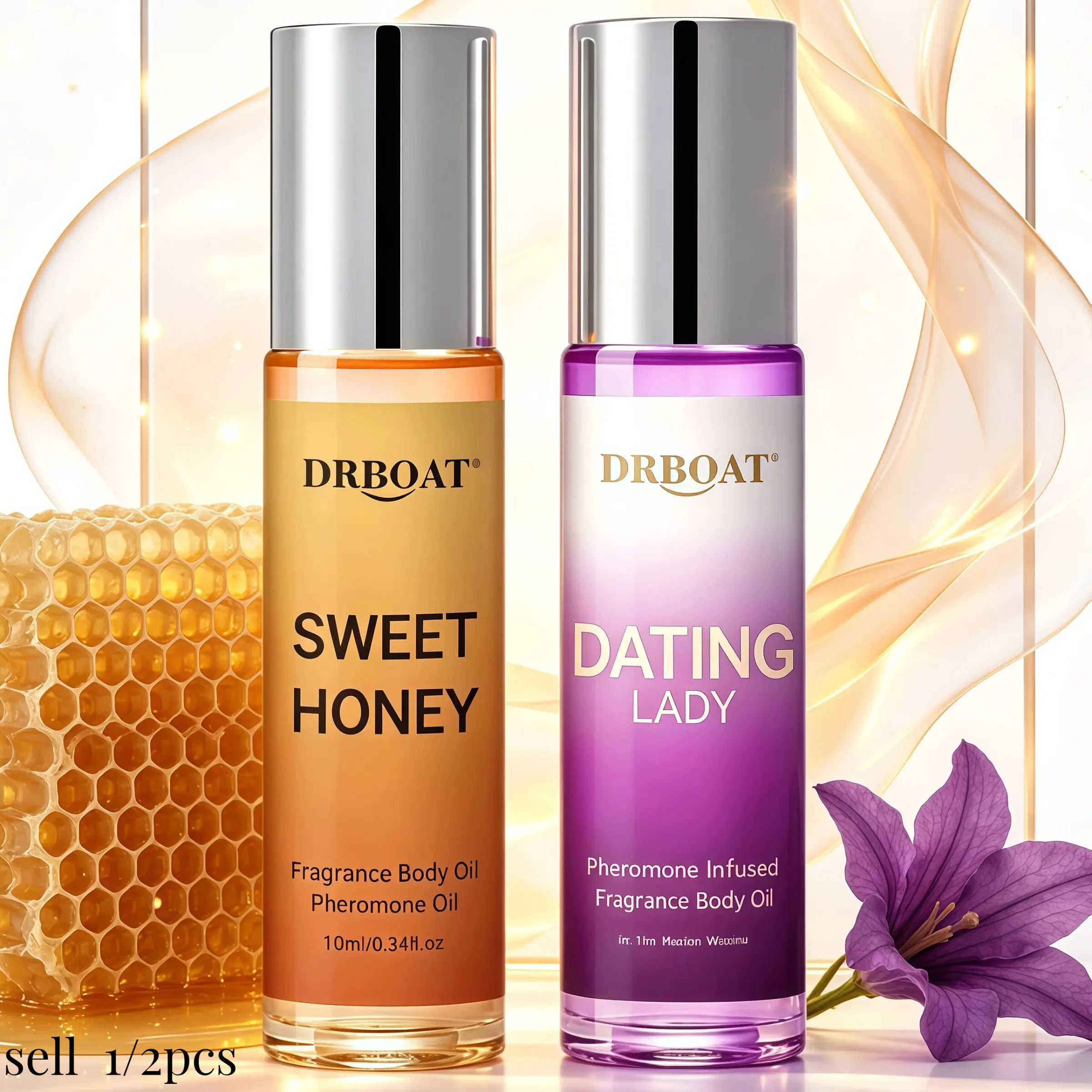 Pheromone Oil Set - with Sweet Honey, Dating Lady | Rich 10ml Roll-On Perfume Oil | Perfume for Men & Women, Sapid Eau De Toilette，potable Fragrance Body Oil, For Daily Use, Convenient for Travel.