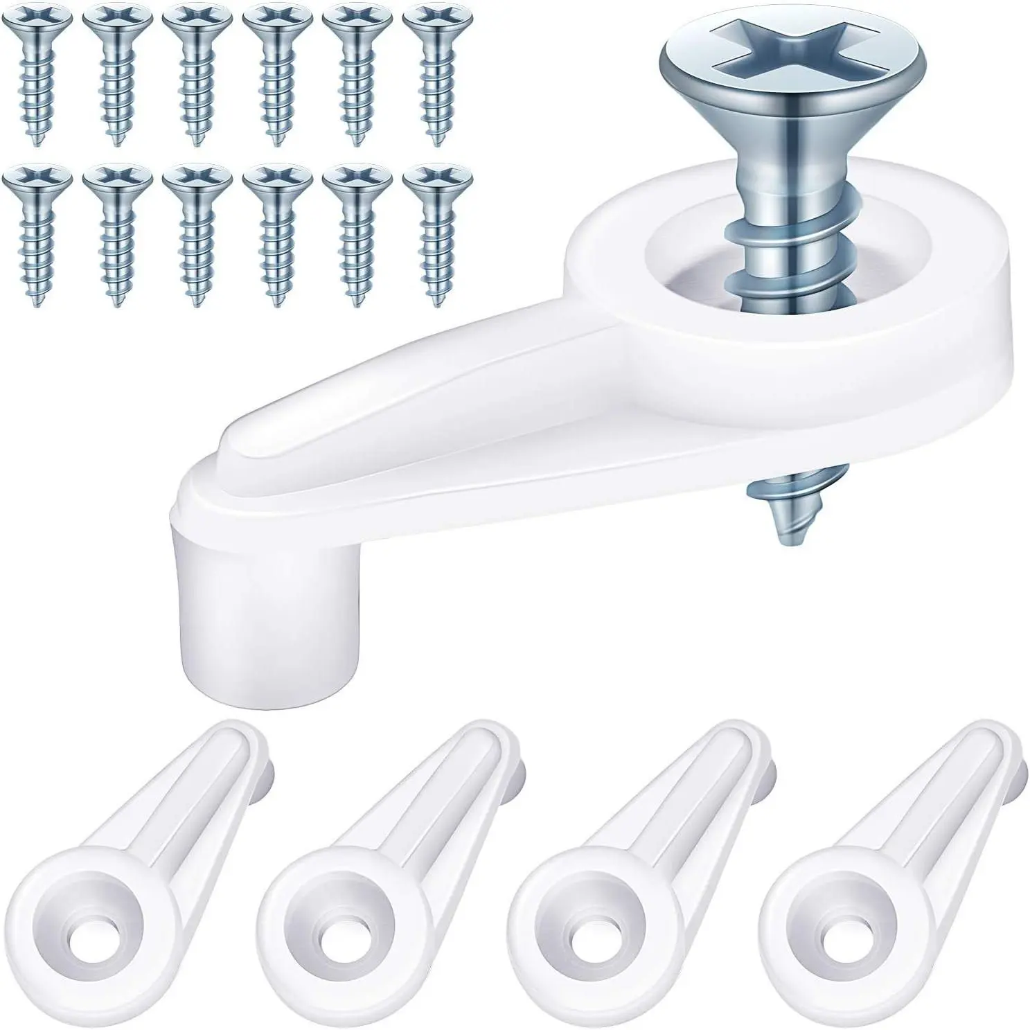 50 Pack Clear Acrylic Glass Retainer Clips with Screws for Cabinet Door Glass Inserts, Mirror Window Storm Installation, Universal Furniture Display HardwareGift