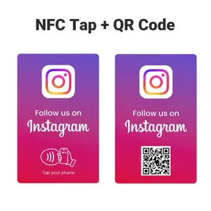 NFC Tap & QR Code Follow Us Card, Review Card for Google, Easy Setup with Review Link Management, Perfect for Card Reviews and Social Media Card, Get More Follower