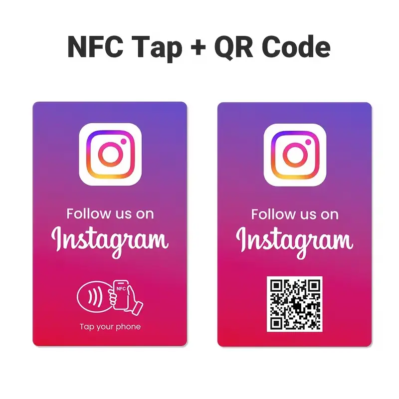 NFC Tap & QR Code Follow Us Card, Review Card for Google, Easy Setup with Review Link Management, Perfect for Card Reviews and Social Media Card, Get More Follower