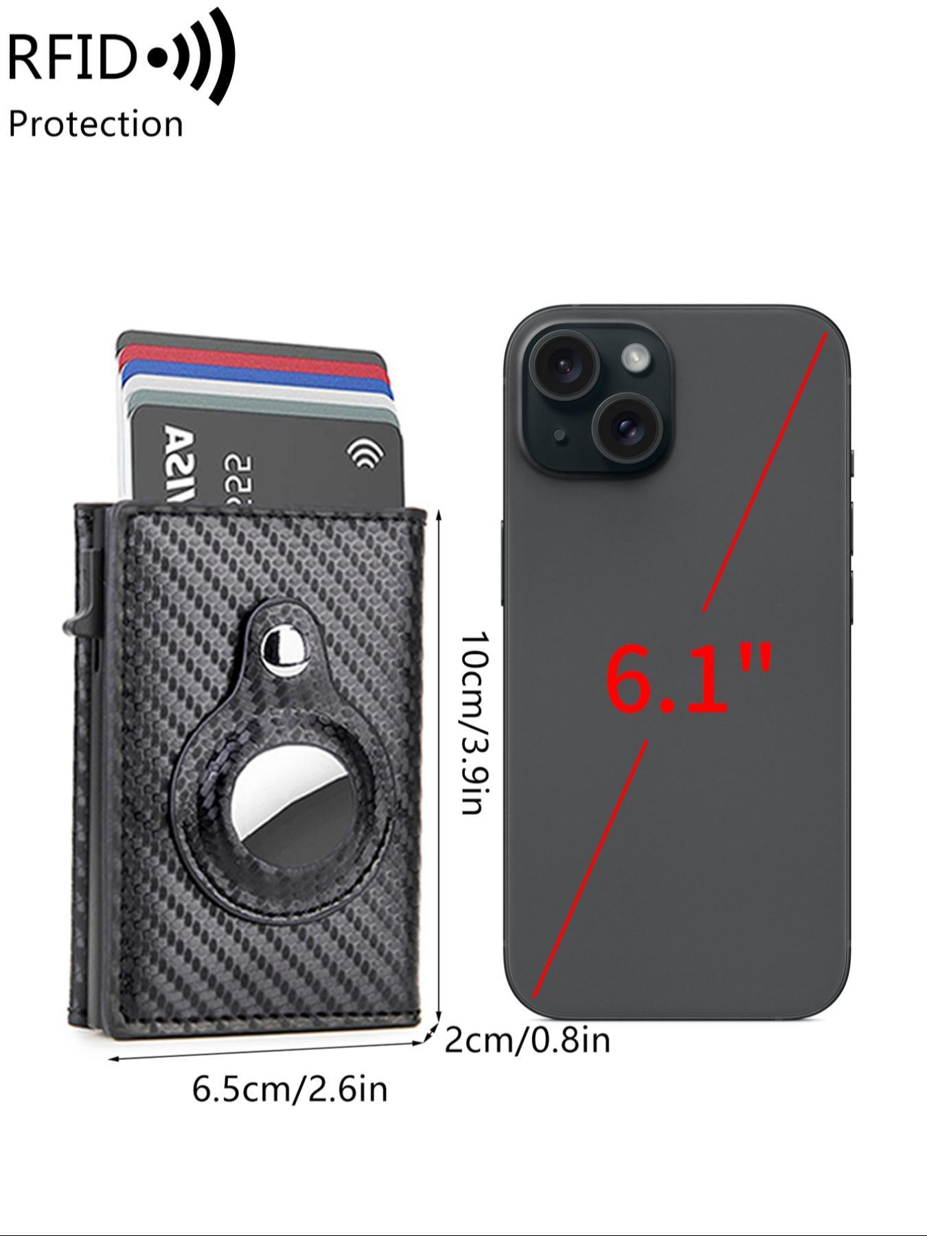 Men's Carbon Fiber Pattern RFID Blocking Card Holder, Slim Smart Wallet with ID Card Slot, Compact Stylish Credit Card Holder