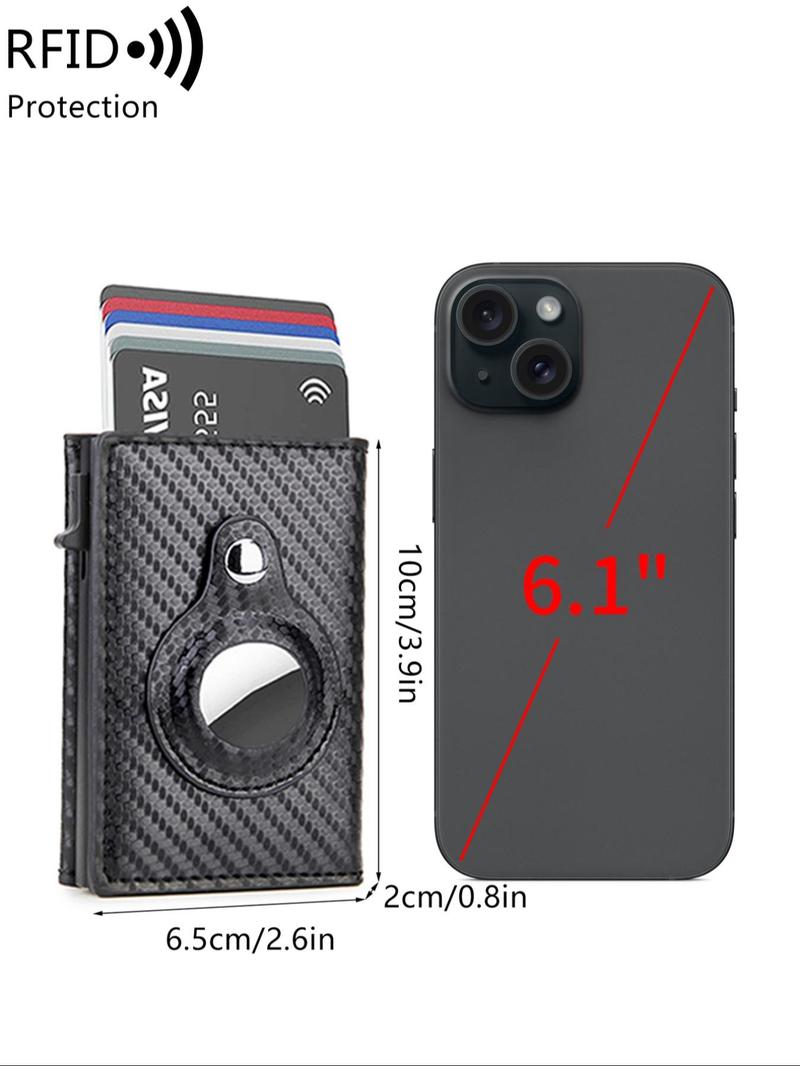 Men's Carbon Fiber Pattern RFID Blocking Card Holder, Slim Smart Wallet with ID Card Slot, Compact Stylish Credit Card Holder
