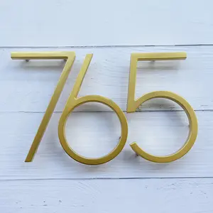 1pc 6 Inch Modern Metal House Numbers, Floating Mount, Rustproof Address Digits for Outdoor Door & Mailbox