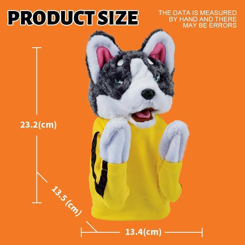 Wancool Yellow Martial Arts Costume Husky Dog Hand Puppet - Soft Plush Kids' Toy for Interactive Storytelling, Educational Role-Play, Christmas Gift with Christmas Gift Box