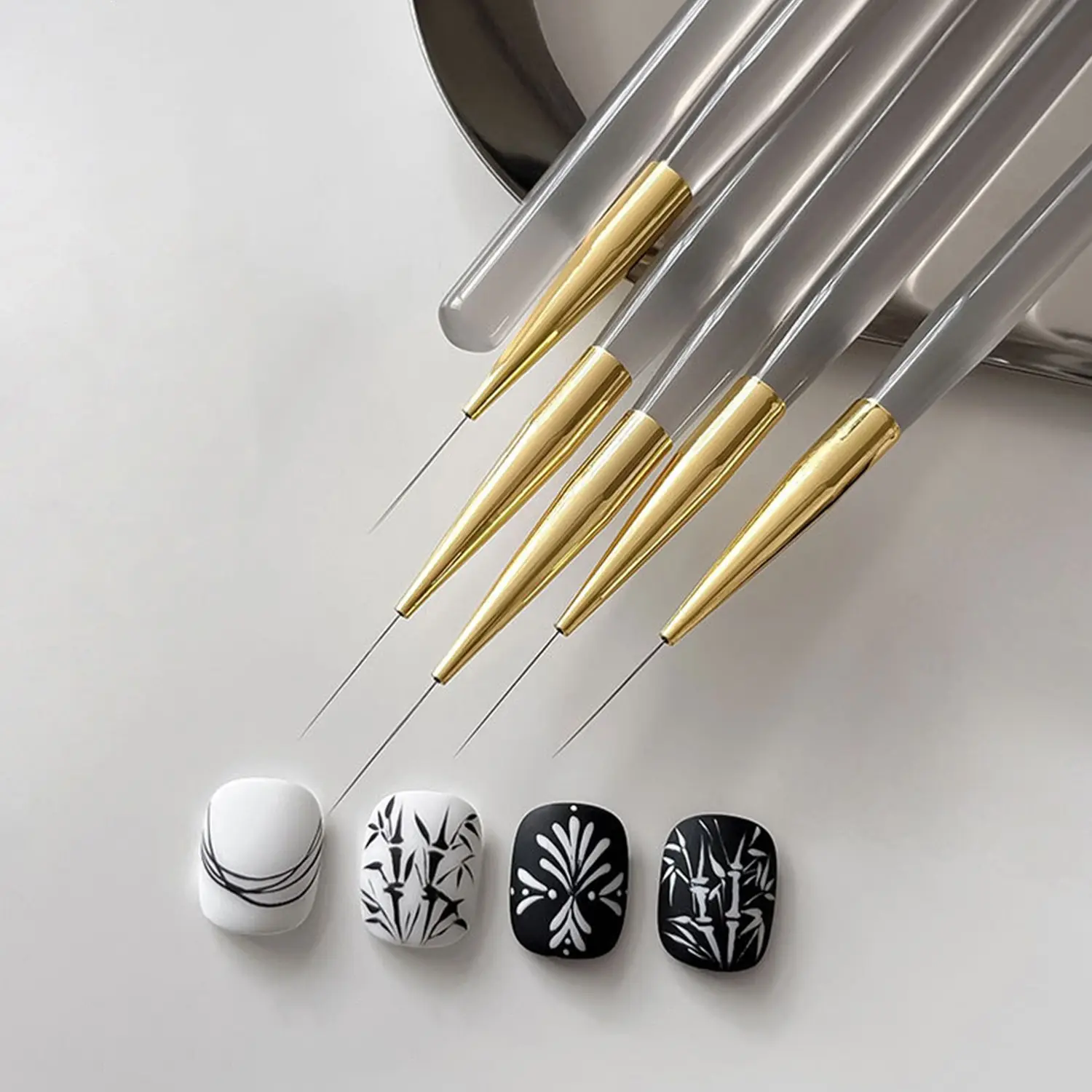 5-Pack Ultra-Fine Nail Art Liner Pens, Drawing Pens for Precise Lines, Floral Effects, Gradient Designs, Essential DIY Manicure Tool, Nail Art Supply, Manicure Supplies, Nail Design Tools