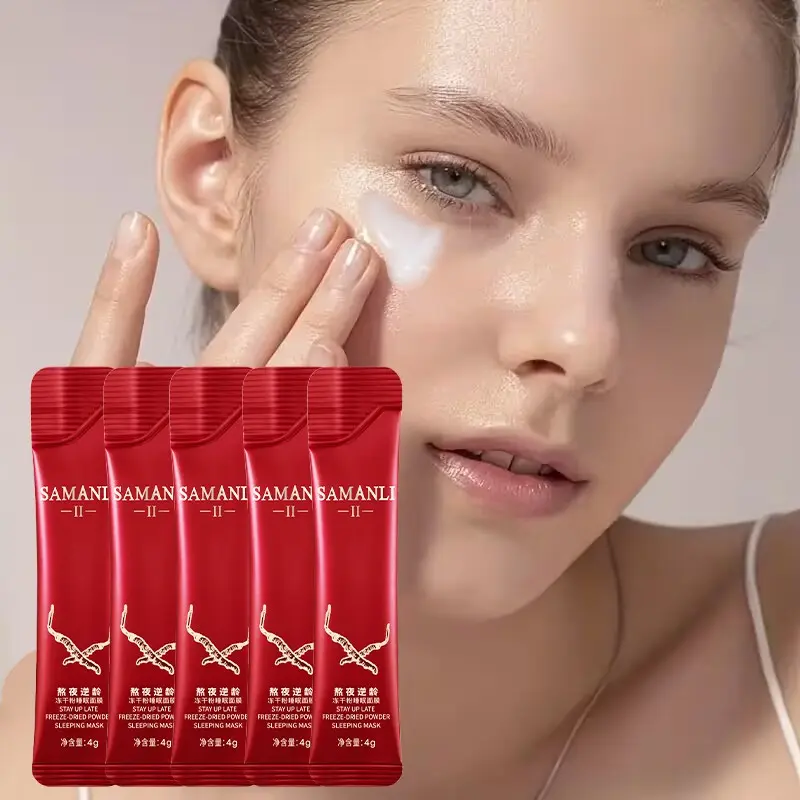 Shamanli Freeze-Dried Powder Sleep Mask 4g*20 Packs, Niacinamide & Hyaluronic Acid, Hydrating, Moisturizing, Firming, Even Skin Tone, All Skin Types, Travel Size