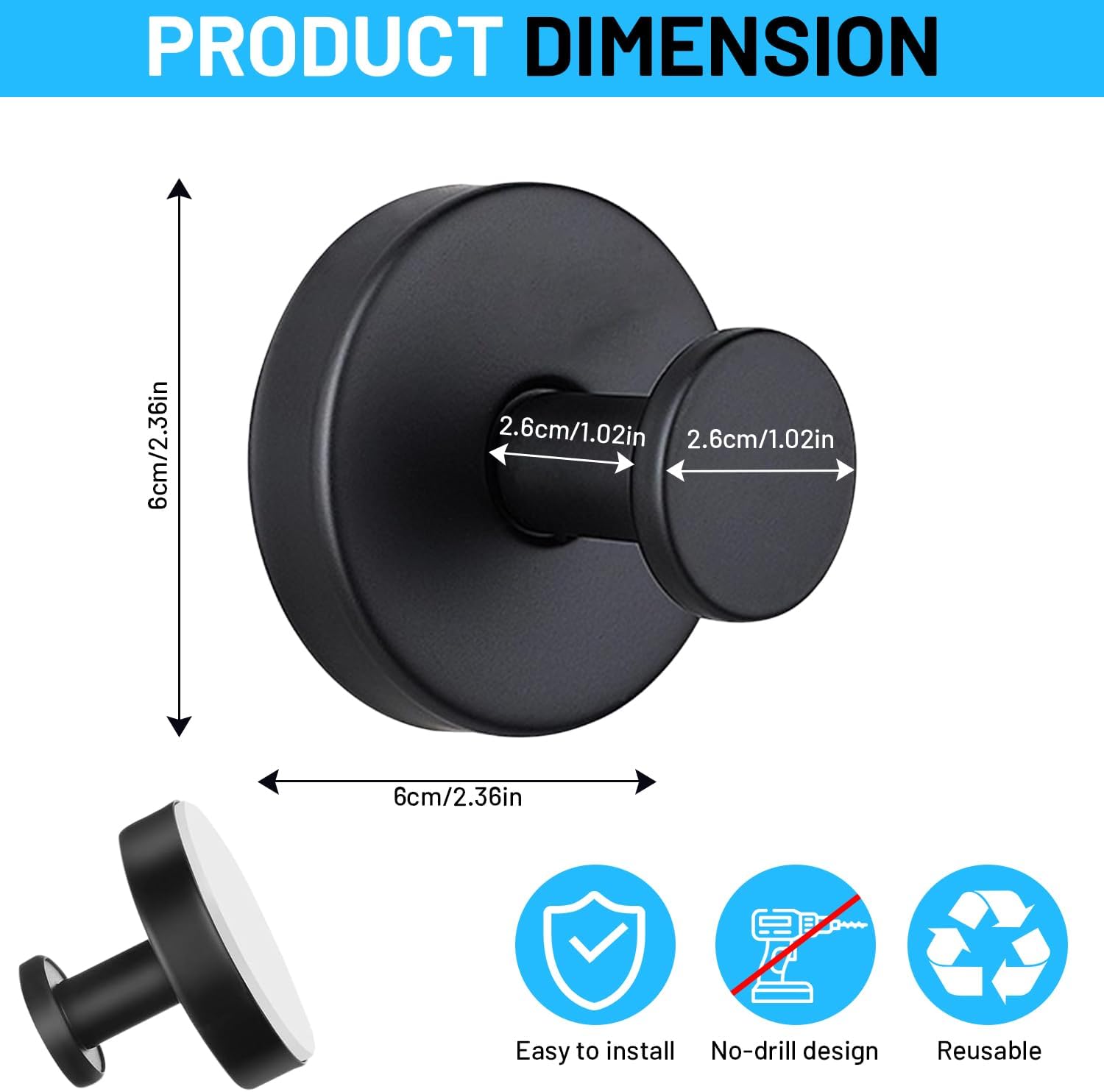 2 PCS Suction Cup Hooks christmas gift Gadgets Kitchen home essentials  suction Hooks bathroom accessories Waterproof Reuseable for Shower Bathroom Towel Hooks Shower Hooks Holders Shower Hooks Hanging Towels Loofah Robe