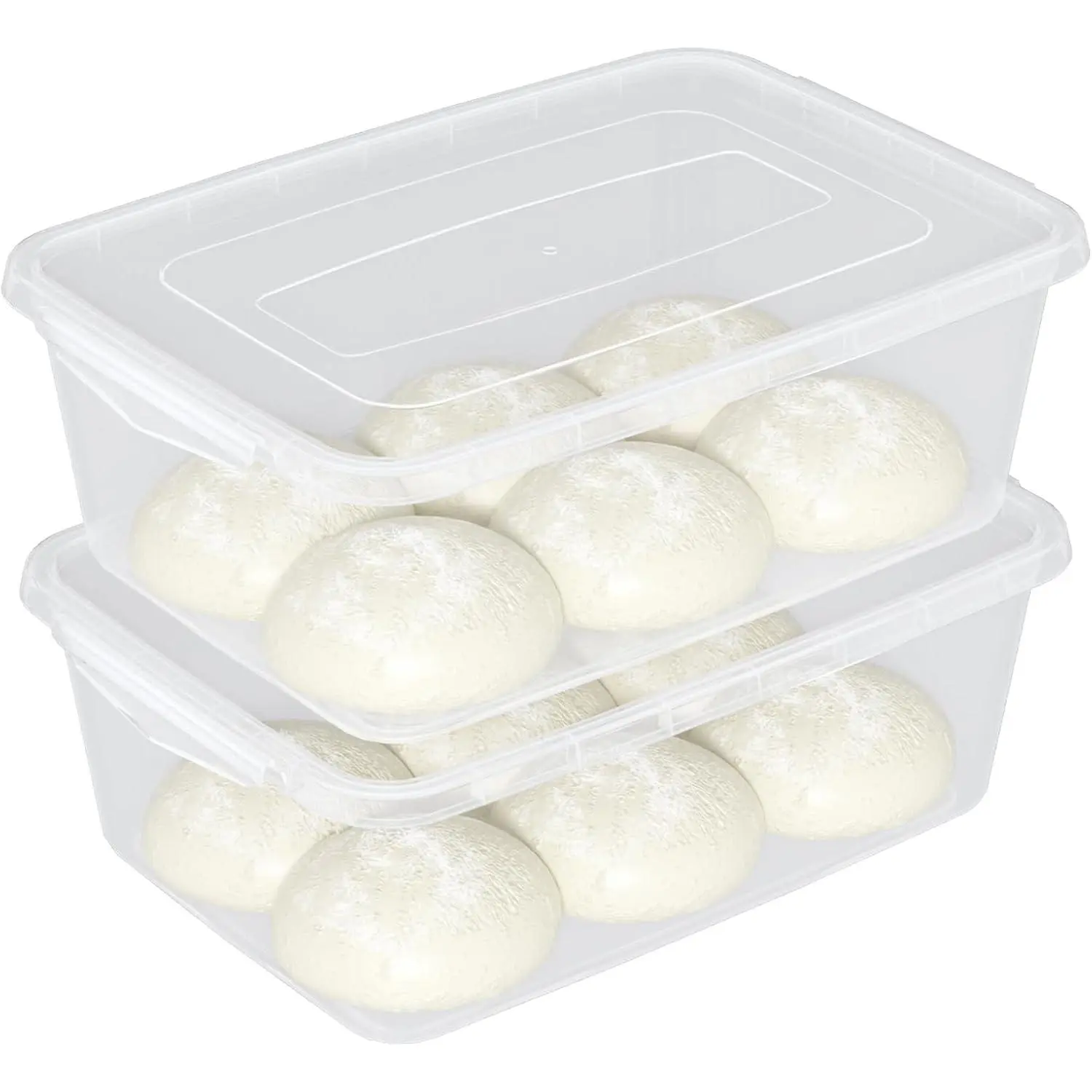 16 Quart Clear Dough Proofing Box, Latching Box with Lid, 2-Pack | Plastic Storage Latch Containers Bin for Bread Dough, Stackable Clear Bin for Rising, Fermentation, Prep