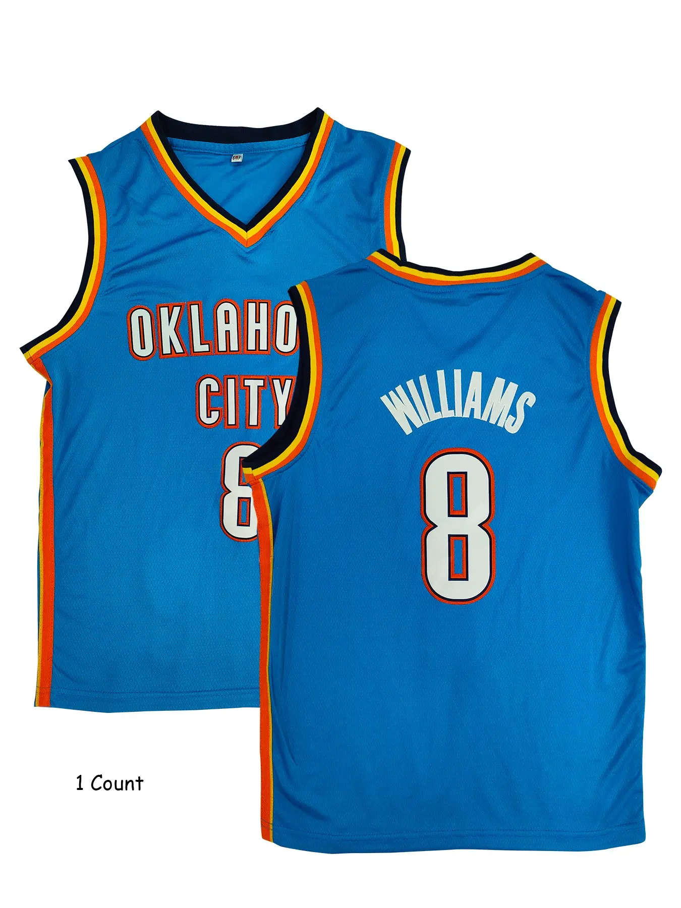 Basketball Jersey OKC Thunder Style #8 Williams Men Breathable Sports Tank Top For Match Training Daily Wear Ready To Ship