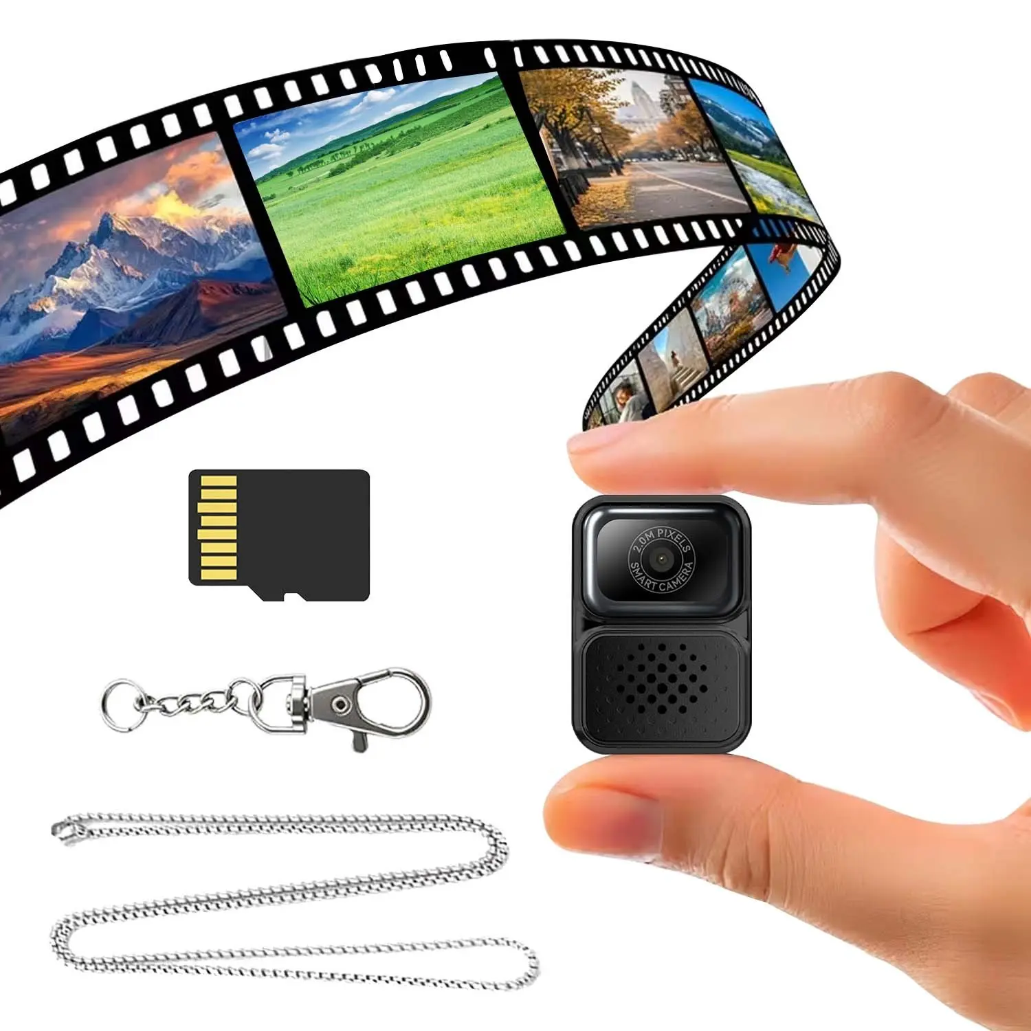 Micro Portable Vlog Camera, Mini Keychain Digital Camera, Compact, 1080P, Supports 32GB SD Card, Ideal for Travel, Home Photos, Outdoor Activities