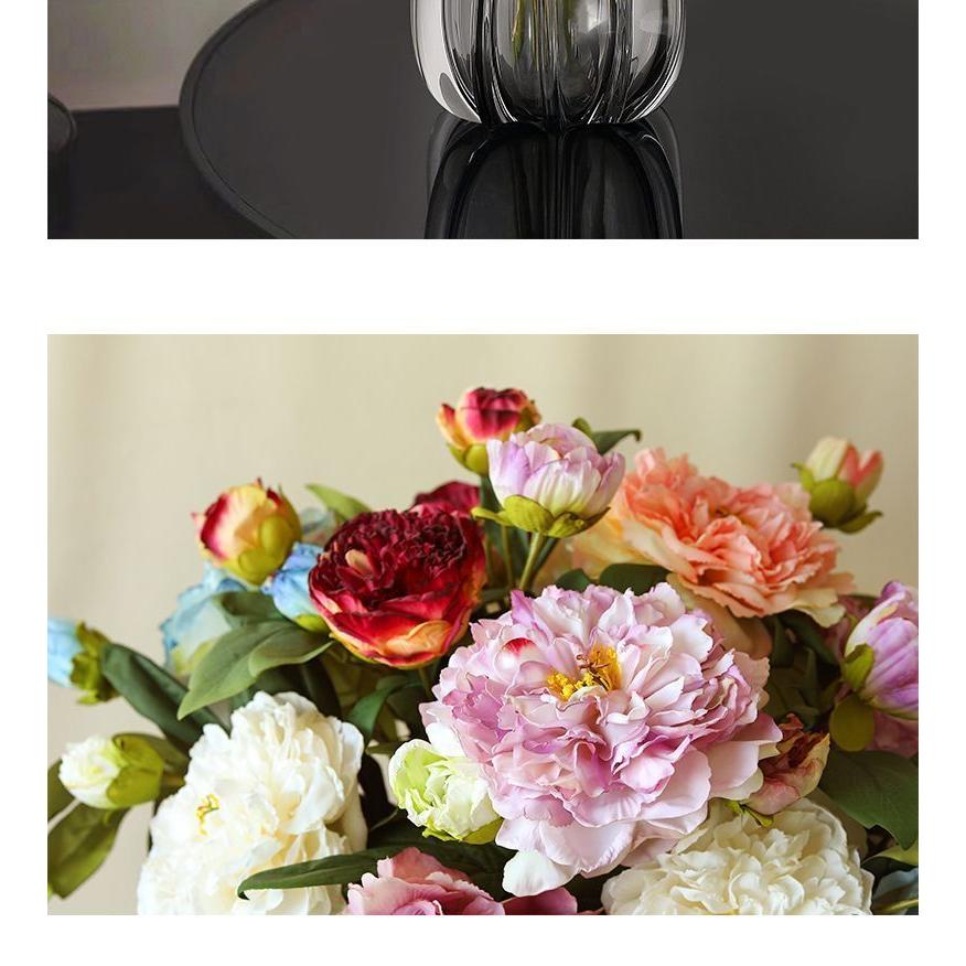 High-Quality Chinese Style Artificial Peony with Burnt Edges, Silk Flowers for Home Decoration and Photography Props