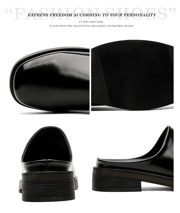 Men's Shoes 2026 New Summer Men's Big Head Muller Toe Box for Outdoors Boken Shoes Tide Half Slippers Slip-on,Gift brown Footwear