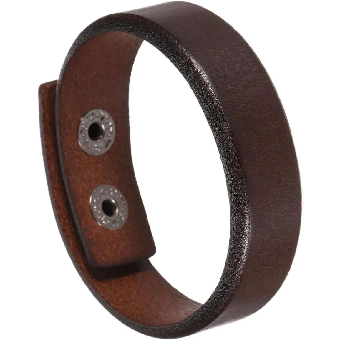 Plain Leather Bracelets Buckle Leather Snap Bracelets Adjustable Blank Wrist Cuffs DIY Craft Wristbands for Men Women  Making, Dark Brown