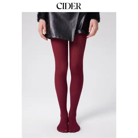 Cider Women's Fashion-Forward Ribbed Tights with Textured Knit & Flattering Fit