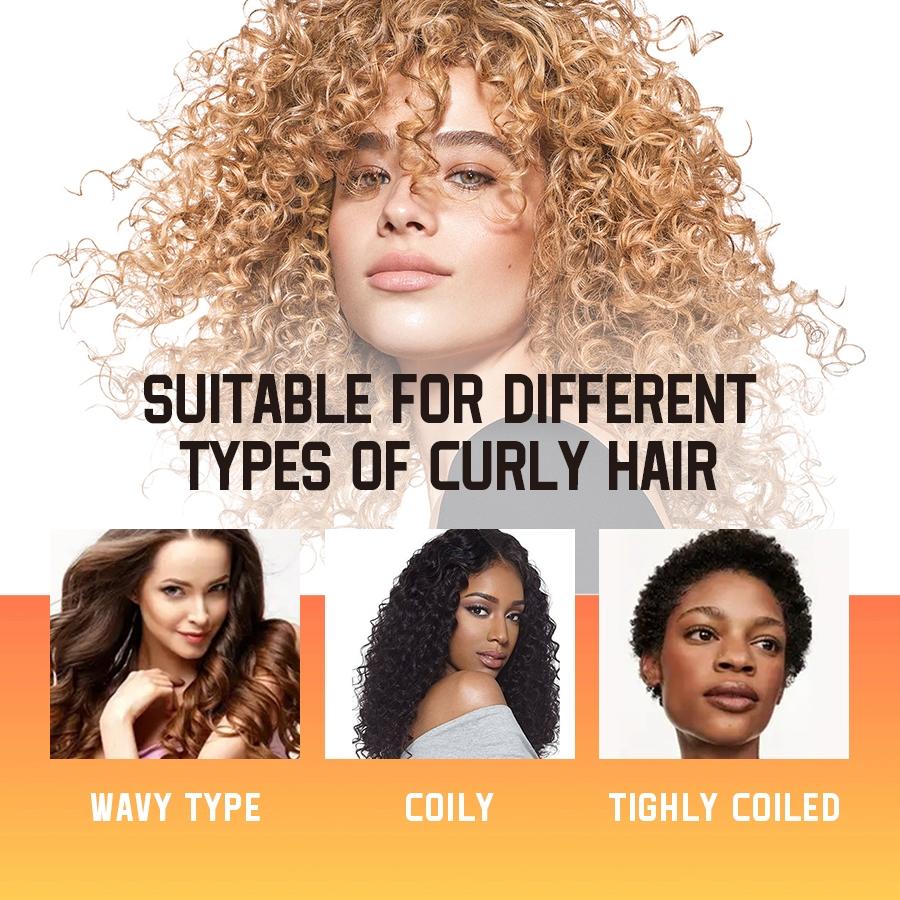 2 bottles of curly hair styling cream, curly hair products, Haircare, specially formulated for wavy and curly hair, enhances luster and fluffiness, contains castor oil and shea butter, moisturizes, soothes frizz