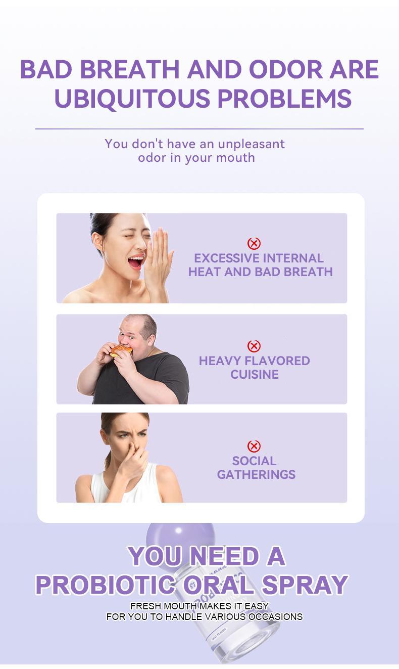 15ml Probiotic Oral Spray - Long-Lasting Freshness & Daily Oral Care, Portable Gentle Breeze Mist for Fresh Breath Sugar-Free & Must-Have Travel Essentials Breath Freshener