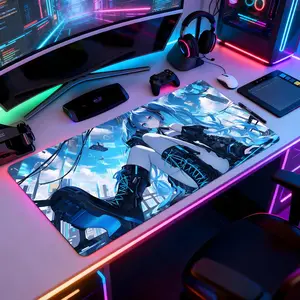 H-Hatsune Miku Mouse Pad Mousepad Large Gaming LockEdge Thickened Computer Keyboard Table Desk Mat