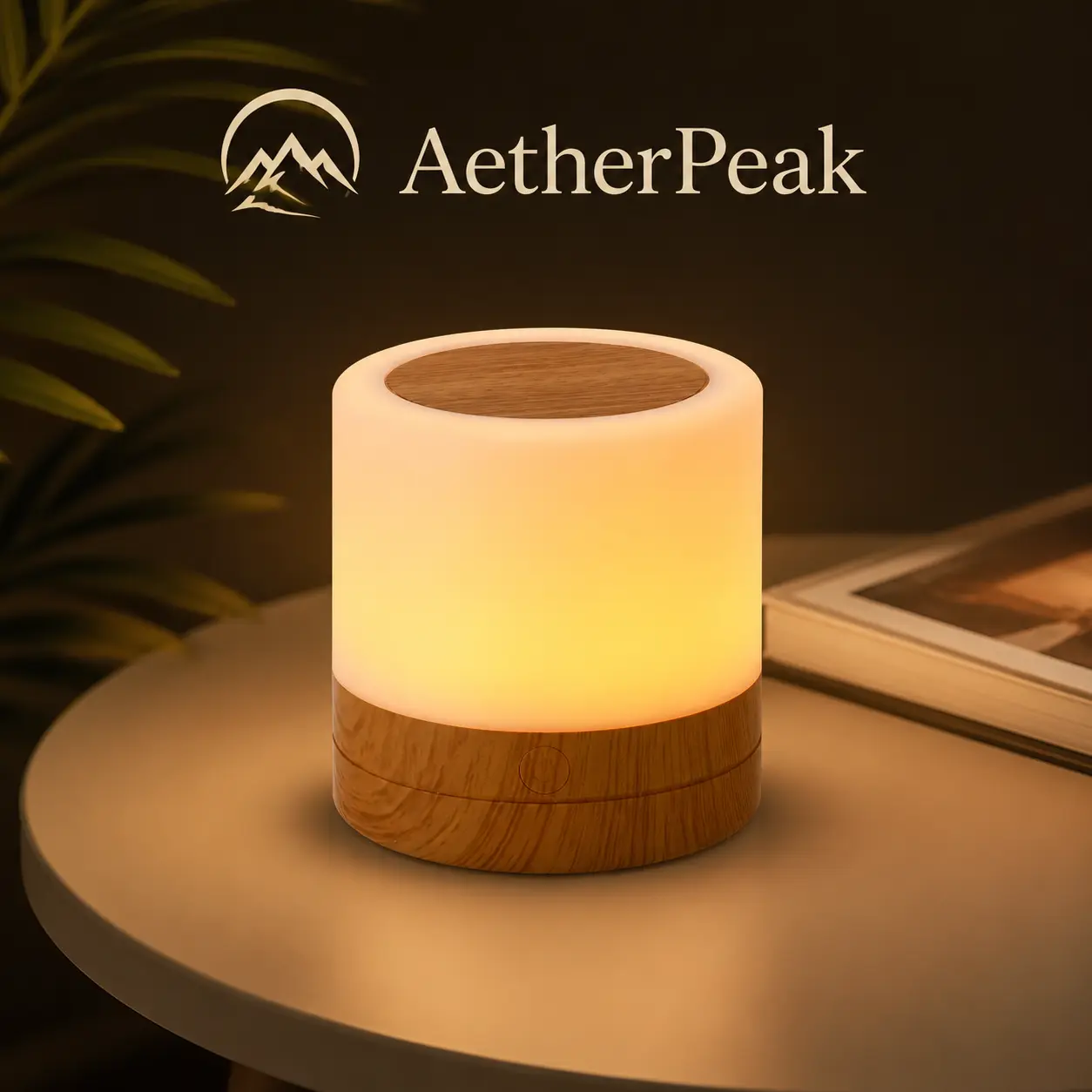 Dimmable LED Ambient Light, Colorful Wood Grain Rechargeable Remote Control Night Light, Bedside Table Lamp, Touch-Sensitive Rechargeable Lamp