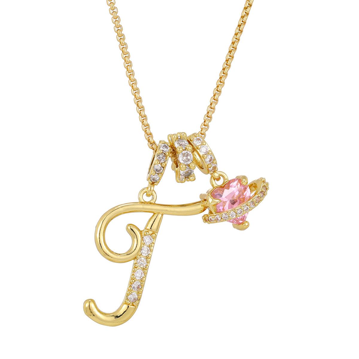 Initial Heart Necklace for Women | 18K  Plated | Pink Cubic Zircon Pendant with Diamond Inlaid Letter | Fashion Luxury Jewelry | Perfect Gift for Christmas, Birthdays, Anniversaries & All Holiday Occasions