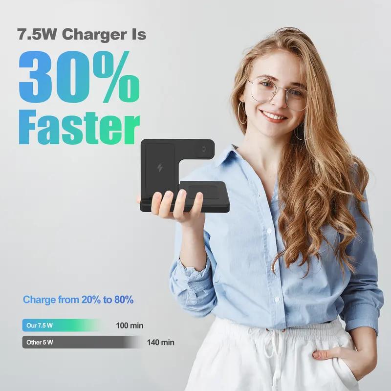 3 in 1 Wireless Charging Station, Foldable 15W Fast Wireless Charger Stand for Apple Devices, Qi-Certified for iPhone 18/17/16/15/14/13/12/11/Pro/Max/X/XR/Samsung, iWatch-SE/7/6/5/4/3/2 & AirPods, QC-3.0 Adapter Included 3 in 1 Wireless Charging Station, Foldable 15W Fast Wireless Charger Stand for Apple Devices, Qi-Certified for iPhone 18/17/16/15/14/13/12/11/Pro/Max/X/XR/Samsung, iWatch-SE/7/6/5/4/3/2 & AirPods, QC-3.0 Adapter Included