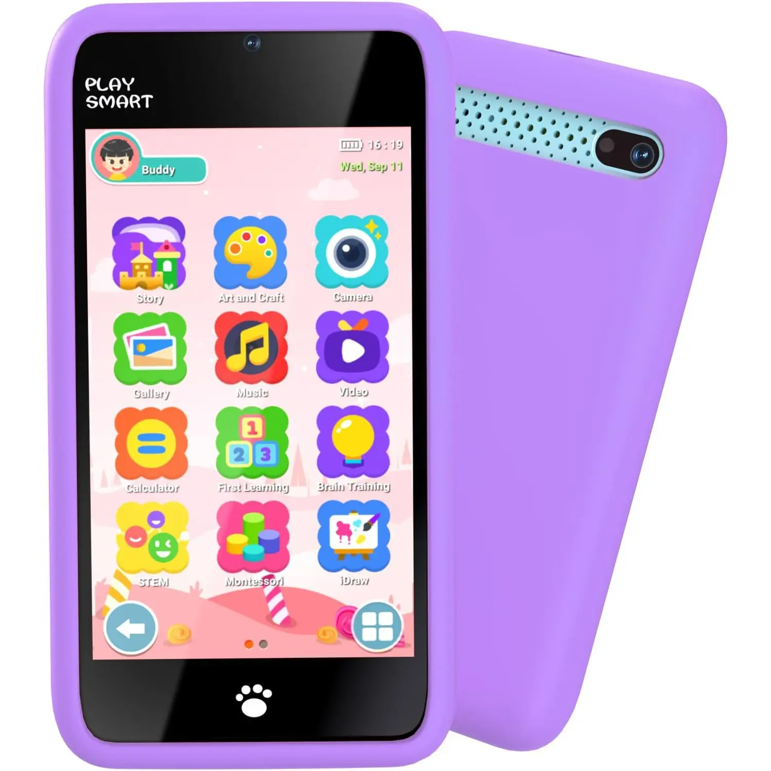 Kids Phone, 3.97" Kids Toys, 16GB & 220+ Games,190+ iDraw for Girls| Kids Smart Phone Dual Cameras with 45+ Stickers, Kids Games Toddler Toy Play Cell Phone, Birthday Gifts for Girls Age 3-10