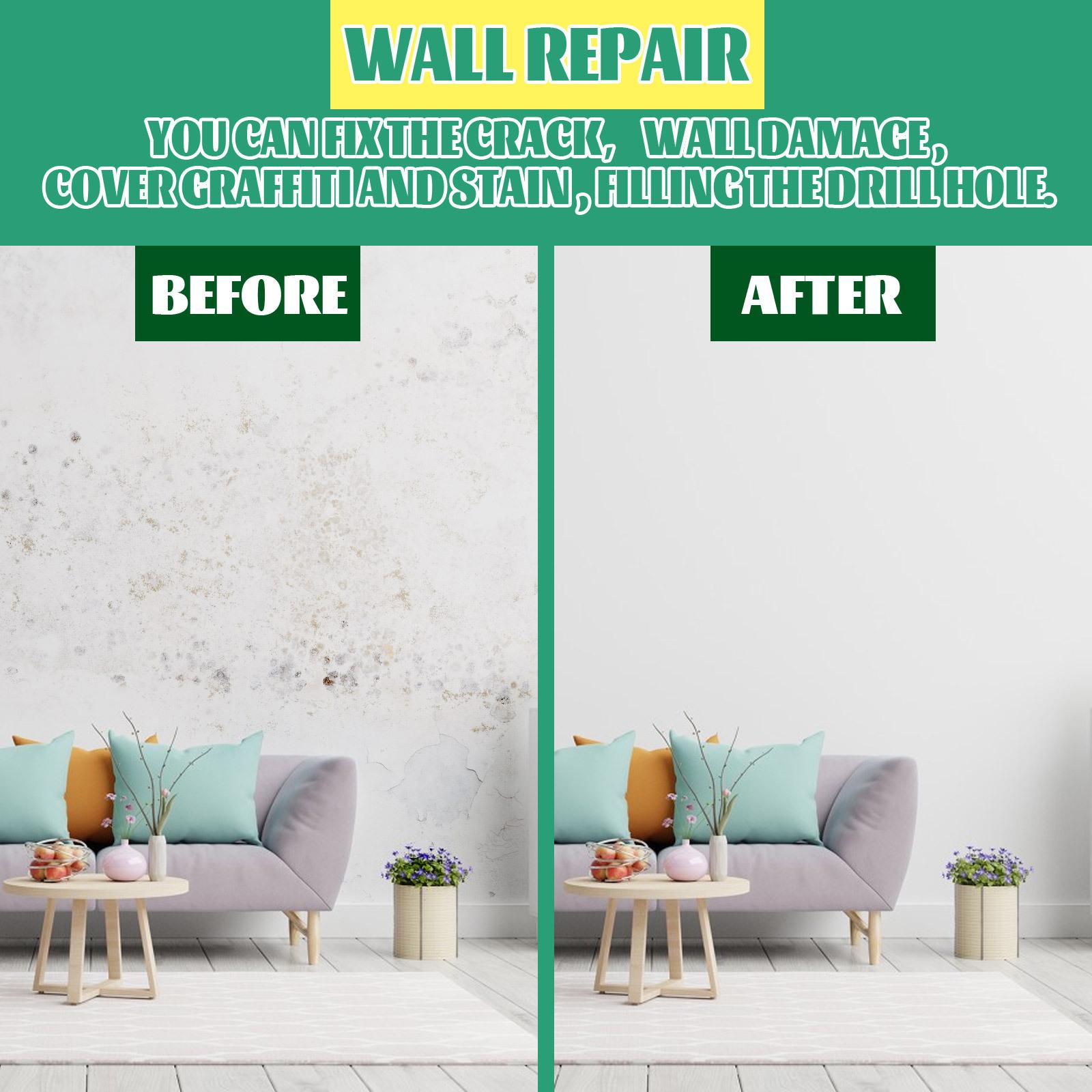 Wall Repair Paste Home Wall Crack Filler Waterproof Mildewproof for Nail Holes Wall Restoration Paint Remover Alternative