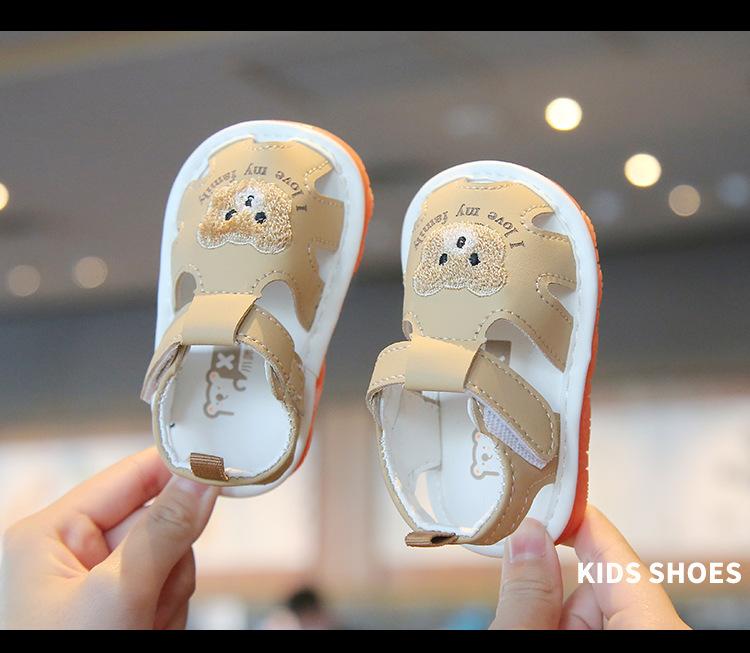 Summer Baby Toddler Shoes Children's Squeaky Soft Sole Covered Toe Sandals