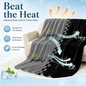 Cooling Blanket Arc-Chill Q-Max >0.4 Cool Fiber Summer Cooling Throw Lightweight Breathable Blanket for Hot Sleepers Night Sweats All Season King Queen Print for Bedroom Couch