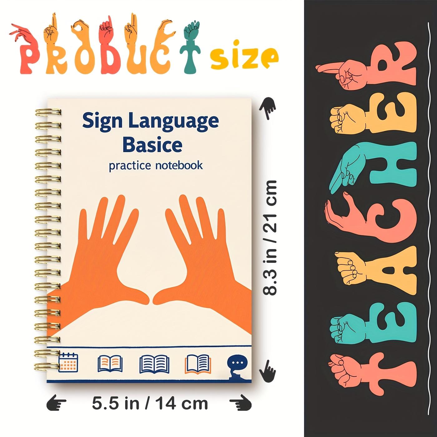 1 Book Sign Language Notebook for Beginners: ASL/BSL Alphabet ...