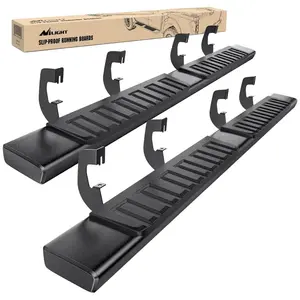 Nilight 2007-2018 Chevy Silverado/GMC Sierra 1500 Crew Cab 2007-2019 Chevy Silverado/GMC Sierra 2500HD 3500HD 6 Inch Slip-Proof Aluminum Side Step Nerf Bars
