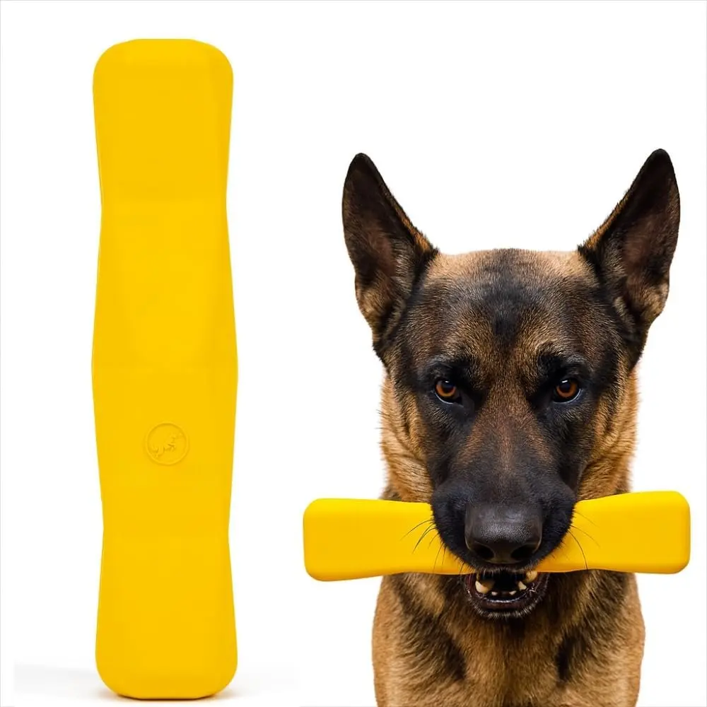 Indestructible Stick   - Lifetime  - Durable   for Aggressive Chewers - Safe   Rubber -  Tug & Fetch - Tough, Heavy Duty - Med/Large Breed, 8”x2”