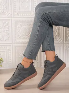 Colorblock Matte Patchwork Wide Round Toe Soft Elastic Shock Absorption Anti-Slip Comfortable Casual Shoes, Ideal for Daily Wear