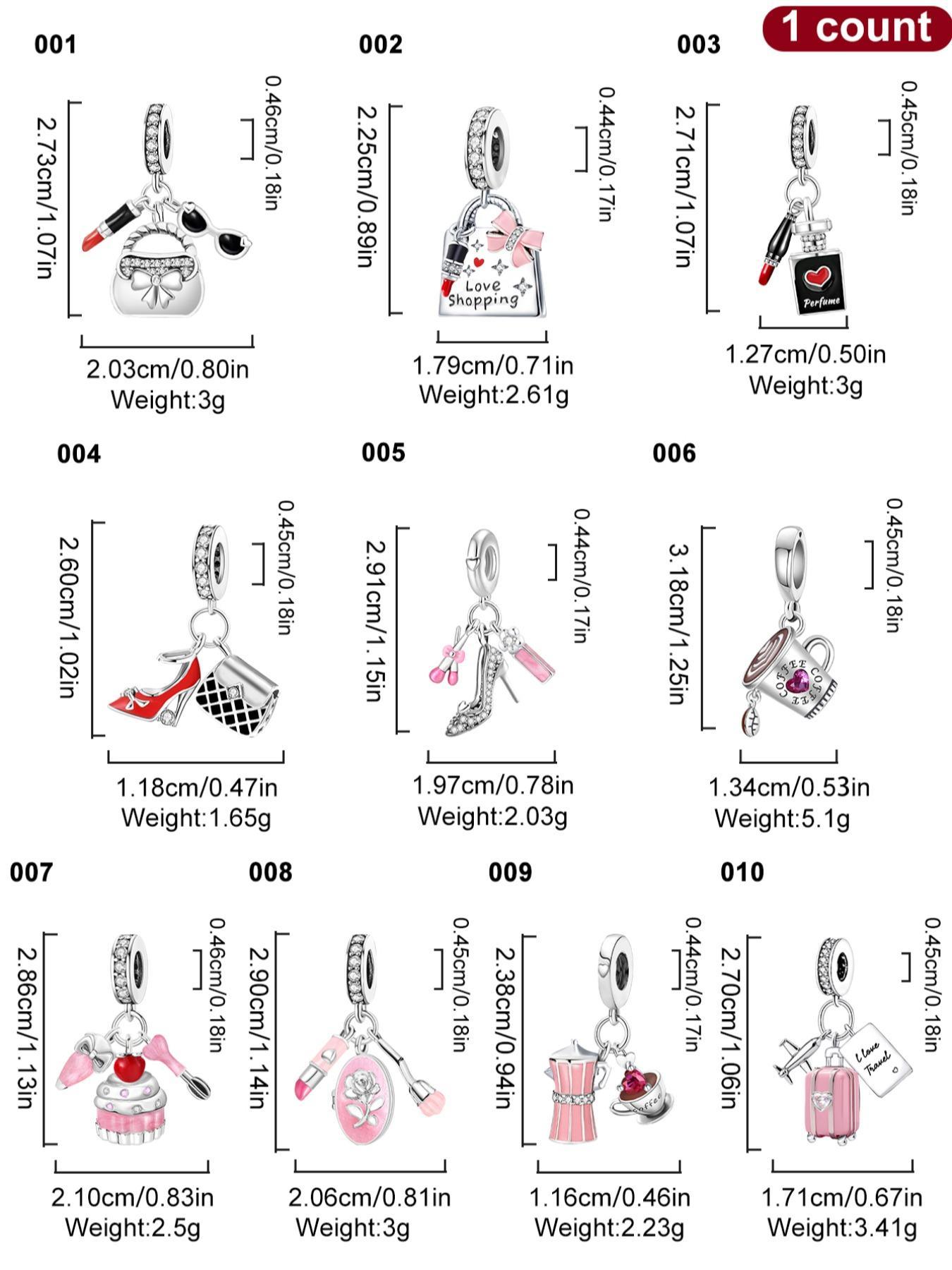 Women's Elegant Vintage Beaded Charm Beads, 1 Count Cute Mixed Style Travel Theme Fashionable Charms Beads for Bracelet & Necklace, Fashion Accessories, Fashion Jewelry for Women & Girls