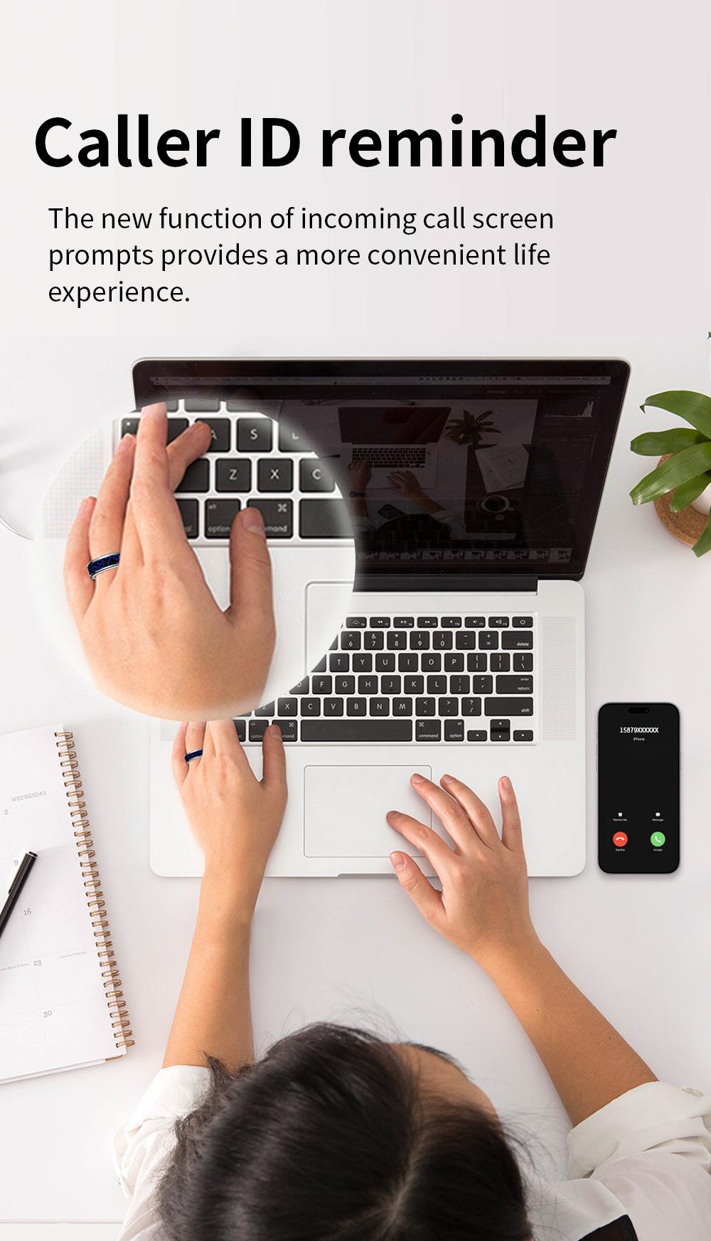 Stylish Smart Ring for Men And Women with Digital Display-Health Ring, Built-In Caller ID Function, Sleep, Exercise, Menstrual Cycle Recording, IP68 Fitness Ring, Fitness Tracker Ring, with Magnetic Charging Base Long Battery Life