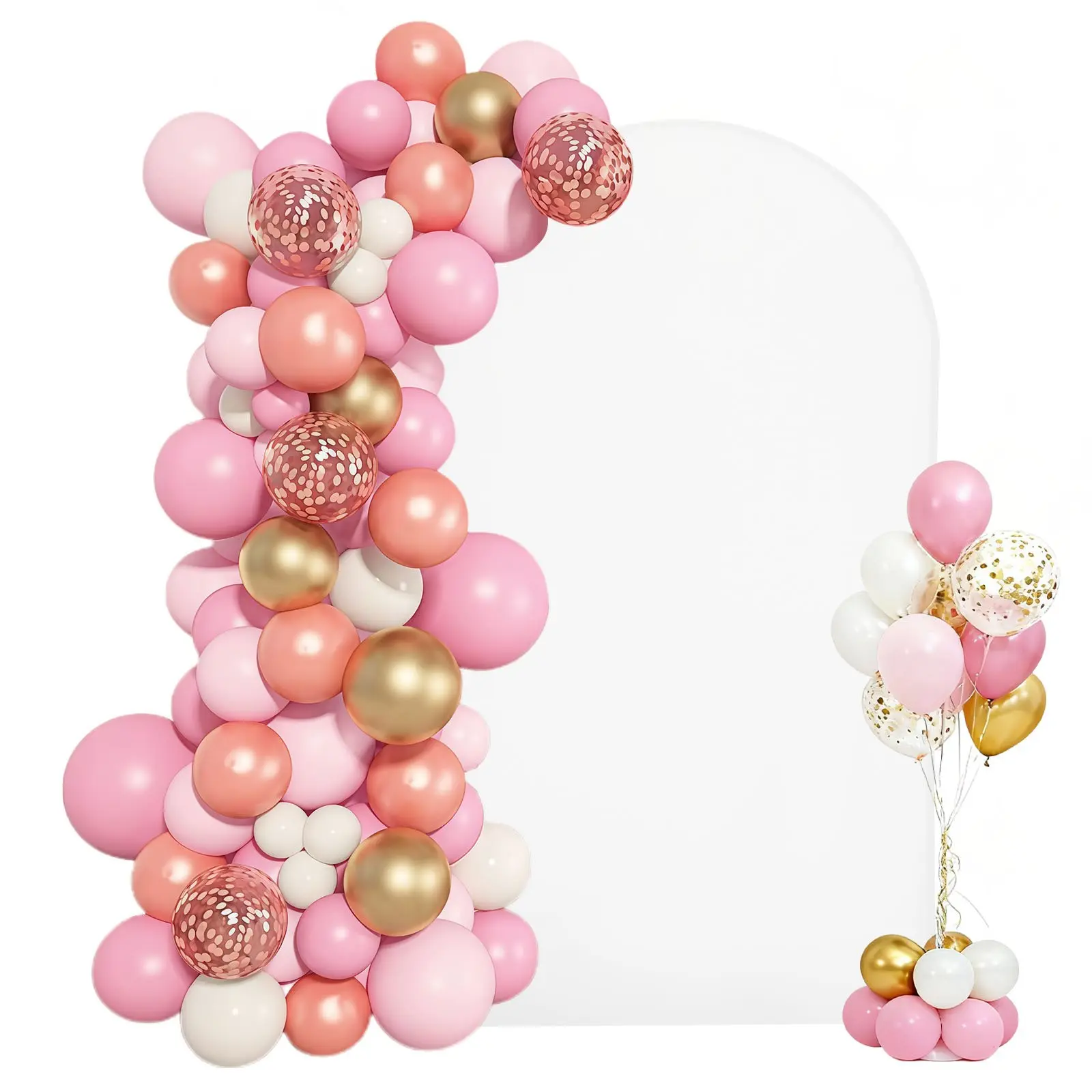 【DealsForYouDays】VEVOR Arch Backdrop Stand, 7.2x 4 ft, Stable Structure, Easy Assembly, 1 Piece Gold Metal Arch Backdrop Stand with Cover for Wedding, Birthday Party, Holiday Celebration, and Ceremony Decoration