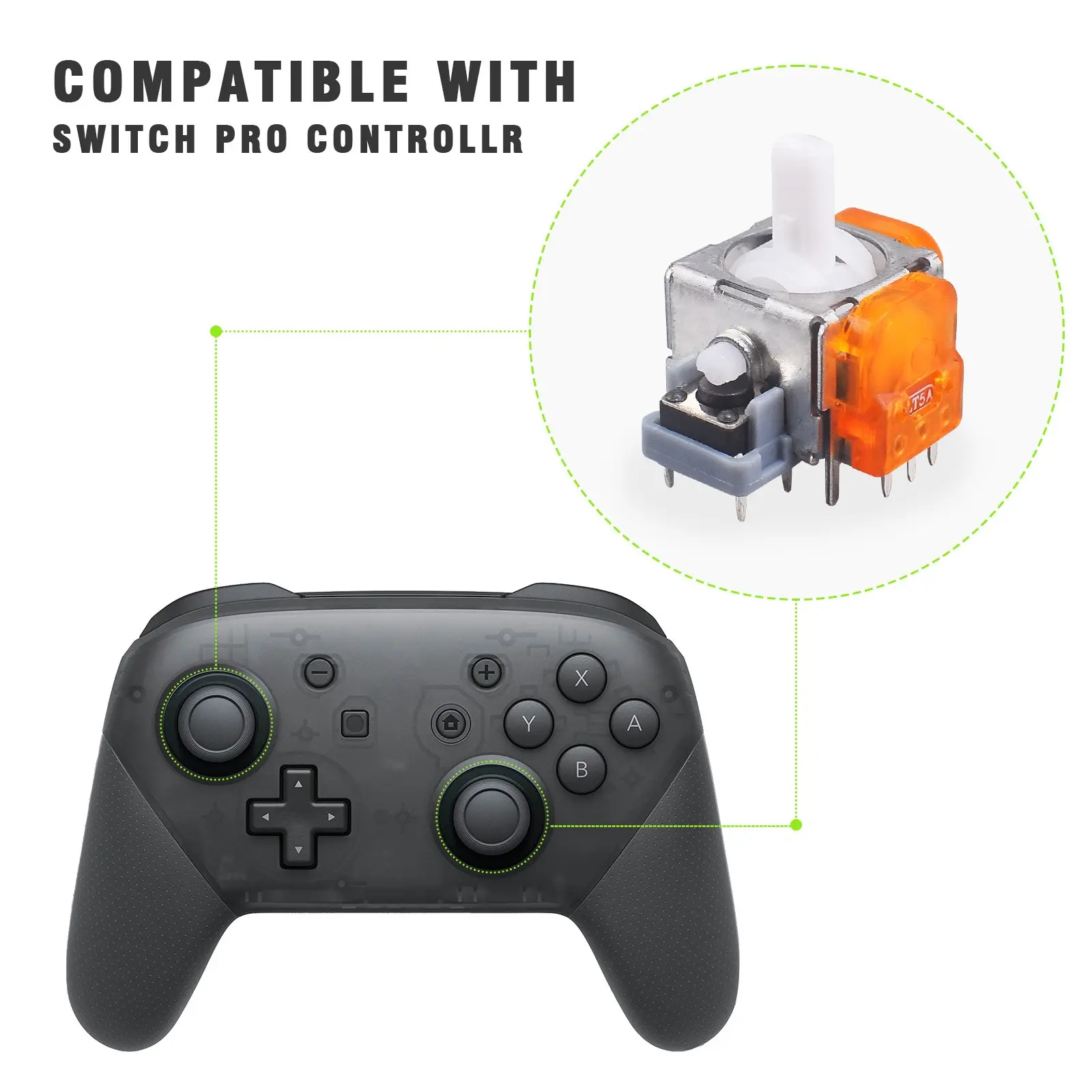 Ps5 Tmr Hall Effect Joystick Repair Parts, Electromagnetic Joystick Replacement, 3D Magnetic Resistance Joystick Components