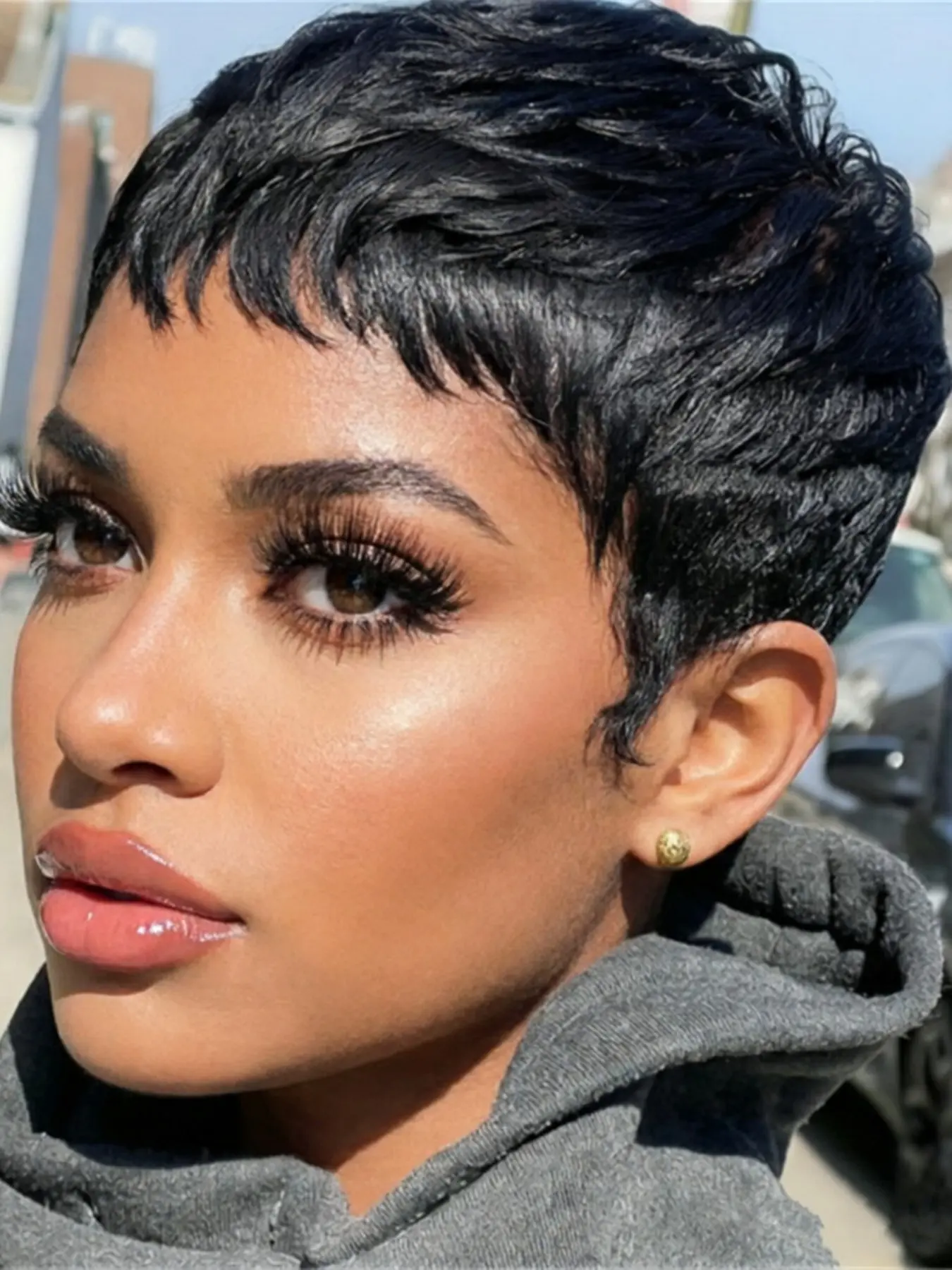 Pixie Cut Wig, Short Straight Layered Pixie Cut Wig, Human Hair Wig, for Women Daily Party Cosplay Use