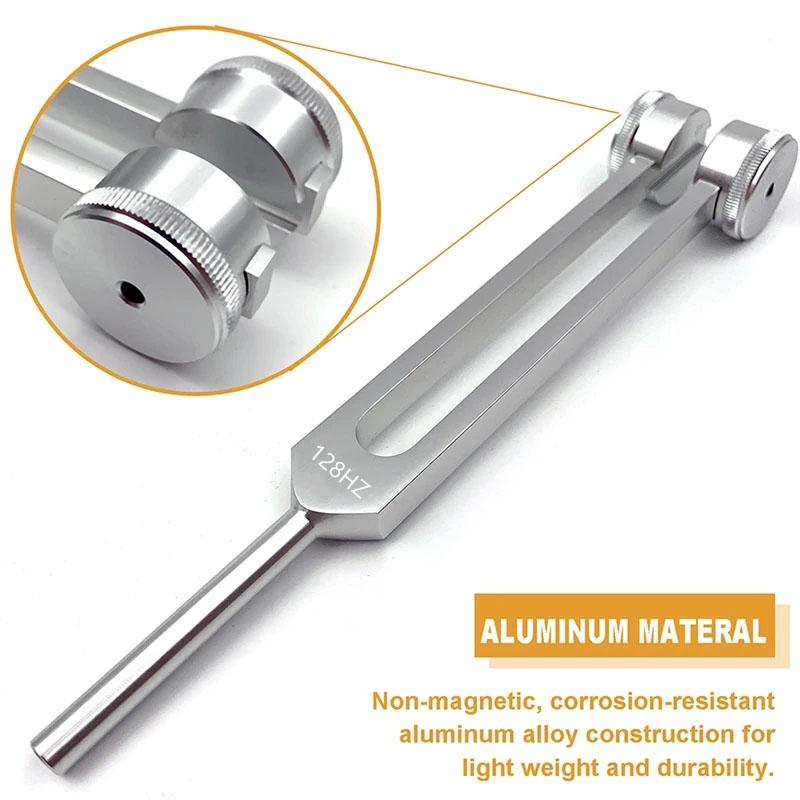 128Hz Tuning Fork Aluminum Alloy Sound Therapy Tool for Meditation Yoga Relaxation Nervous System Balance Acoustic Resonance Health Care Use