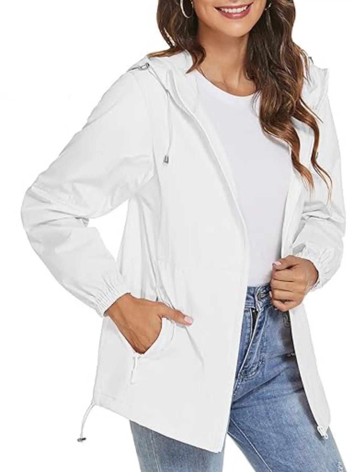 Women's Hooded Outdoor Windproof Waterproof Jacket, Portable Ladies Coat, Ideal for Outdoor Activities, Durable & Lightweight Design