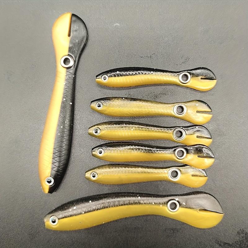 7cm/10cm 5pcs Mud Loach Bionic False Bait Roadside Throwing Tail Fish Soft Bait Freshwater Pufferfish Bass Black Fish Catfish Soft Insect Soft Fish Bait