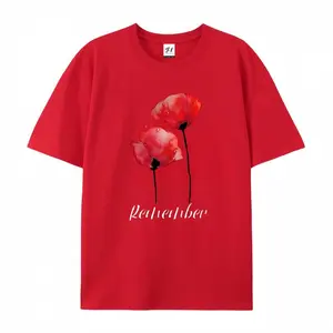 Remember Red Poppy Memorial Day Graphic T-Shirt, Patriotic Cotton Comfort Tee, Remembrance Fashion Outfit, Casual Oversized Shirt, Ideal Memorial Day & Veteran Gift for Him/Her