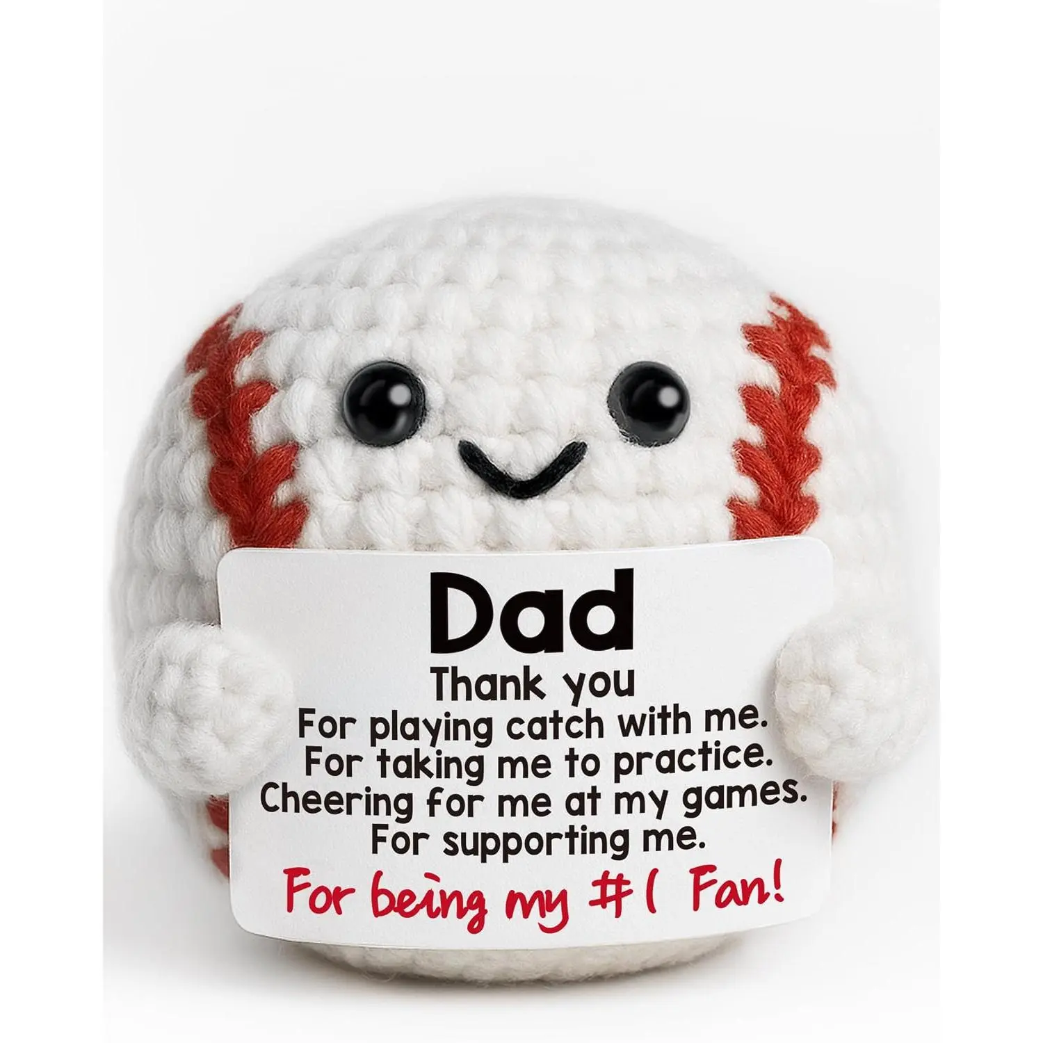 Crochet Baseball Idea  for Dad Stepdad Bonus Dad |  Mens Papa  from Son Daughter Wife Emotional Funny Support for Christmas Father's Day Birthday Stocking Stuffers