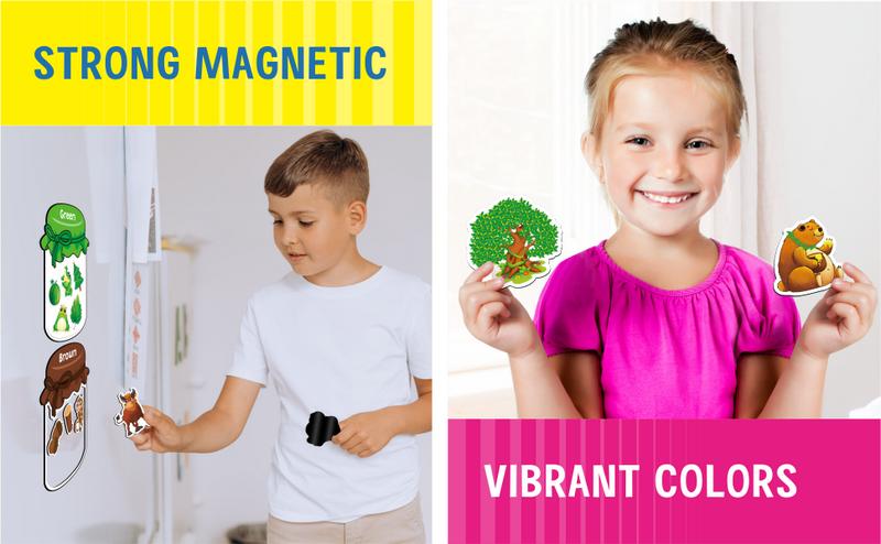 10/12 Pieces Magnetic Color Sorting Toys, 60 Color Magnets Educational Refrigerator Whiteboard for Baby Toddlers Kids Magnets