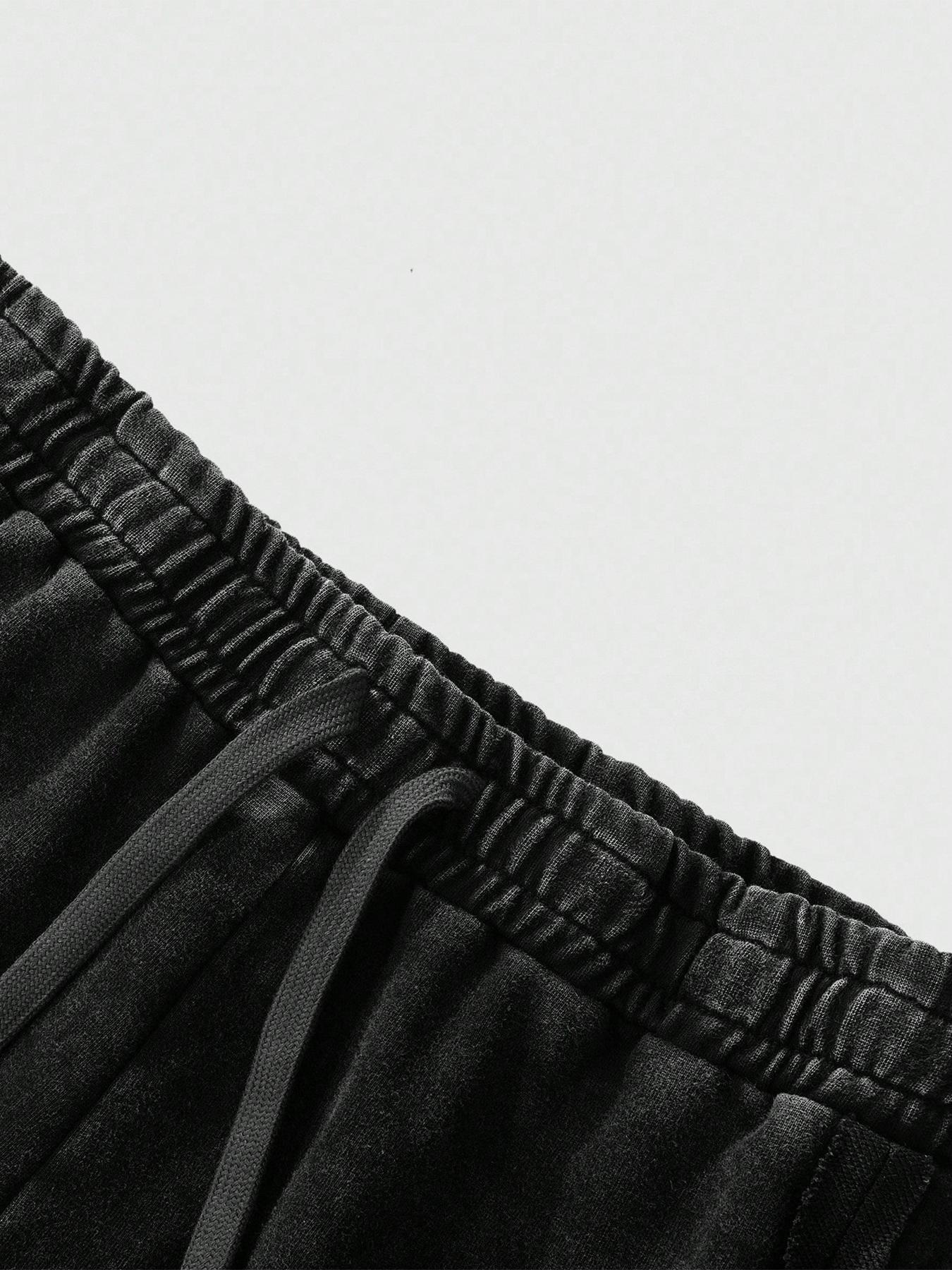 Men's Streetwear Cotton Joggers, Loose Fit Elastic Waist Knit Pants, Casual All-Season Woven Fabric, Daily Wear Fashion