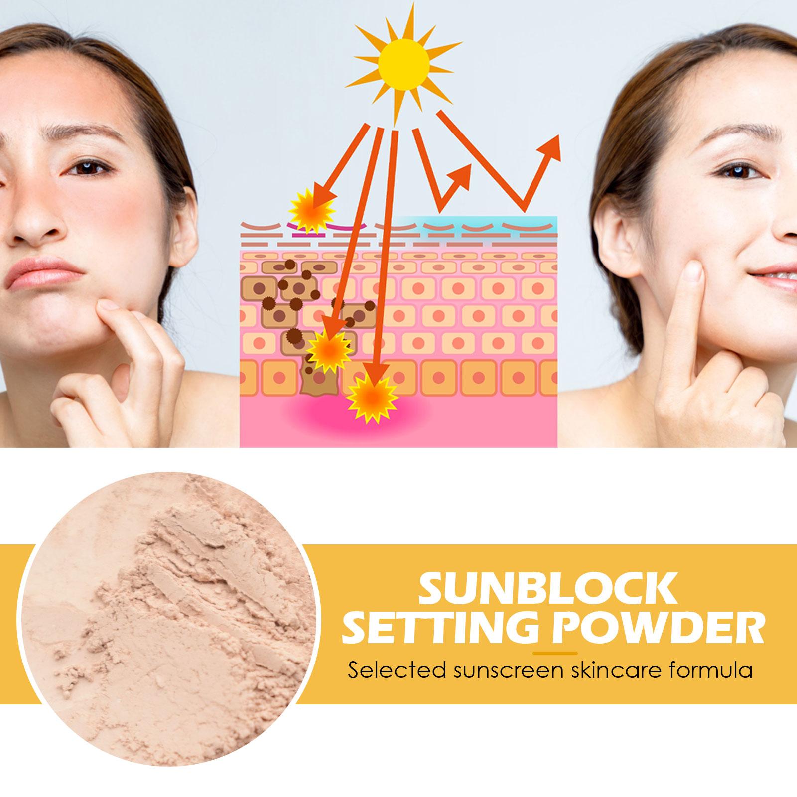 3-Pack Blurred Matte Powder with Brush - Brush-On SPF50+ PA++ Sunscreen, Natural Lightweight Breathable Gentle Waterproof, Long-Lasting Oil Control No-Transfer Titanium Concealer, Moisturizing Flawless for Daily Makeup Setting, Waterproof Powder